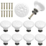 Kcvv - 10pcs vintage tiroir de porte poign�e en c�ramique, 34mm rond boutons de tiroir, bouton de meubles, ...