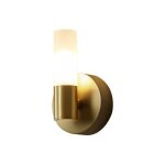 Applique murale linaire moderne  led for salle de bain - dore et blanche en verre givr - applique ...