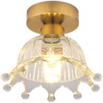 Kcvv - plafonnier nordique en cristal simple, luminaire de plafond pour hall d'entre, chambre  coucher, ...