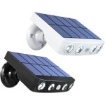 Kcvv - puissante lumire solaire capteur de mouvement extrieur tanche jardin led lumire solaire projecteur ...