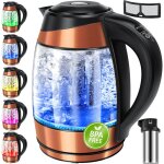 Kesser bouilloire en acier inoxydable 1. 8l 2200w bouilloire en verre fonction maintien au chaud cuivre ...