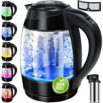 Bouilloire en acier inoxydable 1. 8l 2200w bouilloire en verre fonction maintien au chaud noir / noir ...