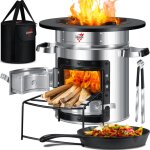 Four - fuse avec pole en fonte et sac de transport four hollandais bbq fuse four  bois camping cuiseur ...
