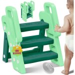 Kidiz� tabouret pour enfants escabeau pliable � 3 marches tour d'apprentissage pliable de 18 mois � 6 ...