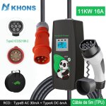 11kw chargeur de voiture �lectrique 3 phases 16a chargeur portable type 2 evse chargeur de voiture �lectrique ...