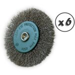 Kibros - brosse circulaire mtallique sur tige  100 mm fil inox souple - quantit x 6 -  100 mm - ep. ...