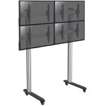 Kimex - support sur pieds mur d' images pour 4 écrans tv 45'' - 55'' - hauteur 240cm - a roulettes Kimex - support sur pieds mur d' images pour 4 écrans tv 45'' - 55'' - hauteur 240cm - a roulettes