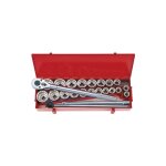 Coffret douille 3 / 4 pouce et m�trique, 12 pans, 24 pi�ces - king tony