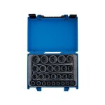 Jeu de 27 douilles 1 / 2' � chocs 6 pans ? acier chrome molybdenum ? coffret 294 x 221 x 66 mm ? douilles ...