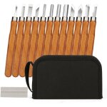 Ciseau � bois, outil de ciseaux � bois kit, 12 pi�ces diy outils de sculpture avec pierre � aiguiser