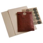 Enveloppes - 5 enveloppes peintes au feu + 16 feuilles de papier + autocollants