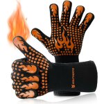 Gant chemin�e anti feu, gants barbecue anti chaleur, jusqu'� 800�c(1 paire)