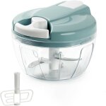 Mini hachoir manuel 520ml, coupe oignon manuel acier inoxydable 3 lames