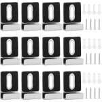 Kit de 12 pinces miroir m�tal, clips de miroir en m�tal avec vis tampons en caoutchouc support de miroir ...