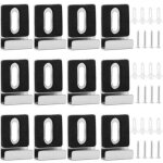 Kit de 12 pinces miroir m�tal, clips de miroir en m�tal avec vis tampons en caoutchouc support de miroir ...