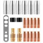 Kit de 21 supports de connecteurs de gaz pour buses de soudage mig / mag 15ak, embouts de contact m6 ...