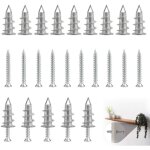 Kit de 25 pcs cheville plaque de platre en alliage de zinc cheville  expansion placo avec 25 vis placoplatre ...