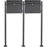 Wiltec - kit 2x bo�te aux lettres v13 avec pied de support double, verrouillable couleur antrahcite, ...