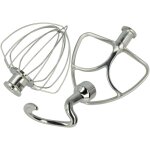 Kit de 3 pices de rechange remplacement pour kitchenaid 5ksm5thwwss pour robot culinaire - fouet, batteur ...