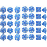 Kit de 35 d�s en plastique � motif perl�, chiffres blancs, d�s poly�driques pour jeux de soci�t�, bureau ...