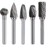 Kit de 5 pièces fraises rotatives en carbure de tungstène double coupe tige 6mm tête 10mm outil dremel ... Kit de 5 pièces fraises rotatives en carbure de tungstène double coupe tige 6mm tête 10mm outil dremel ...