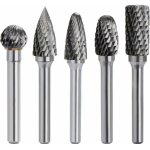 Kit de 5 pi�ces fraises rotatives en carbure de tungst�ne double coupe tige 6mm t�te 10mm outil dremel ...