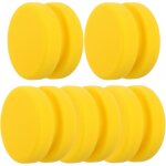 Kit 5 tampons mousse jaunes 80�48 mm, compatibles polisseuse, pour polish / cirage / lavage auto
