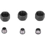 Kit de 6 adaptateurs de pince de d�fonceuse en acier au carbone (6 mm, 6, 35 mm et 8 mm) avec �crou pour ...