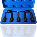 Kit 7 cl�s � douille � chocs 1 / 2  torx m5 - m18 pour visseuse � chocs pneumatique