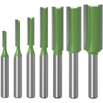 Kit de 7 fraises � bois 6 mm ? m�ches carbure pour bois massif, mdf, contreplaqu� ? longueur de coupe ...