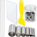 Kit de 7 outils de modelage outils sculpture argile en acier inoxydable avec feuilles acrylique rouleau ...