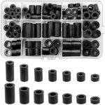 Kit de 90 rondelles d'espacement rondes en abs, m6 m8 en nylon non filet, entretoises de colonne d'isolation, ...