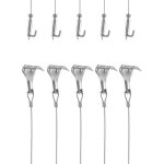 Kit accrochage de cadre photo et miroir, fil suspension en acier inoxydable ?1. 5mm x 2m avec crochet ...