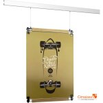 Kit accrochage mural porte affiche poster pant + click rail (clips + visserie) + fils et crochets 80 ...