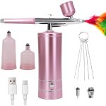 Kit a�rographe multi fonctions avec compresseur: kit a�rographe sans fil avec compresseur d'air, brosse ...