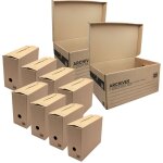 Lot de 8 boites archives taille l - 54 x 36 x 28 cm - caisse de stockage incluse - pack and move