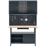 Kit d'atelier kpper 14135, compos d'un tabli 14118 (120x84x60cm), 1 tiroir, 1 porte, charge admissible ...