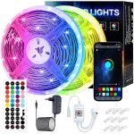 Kit de bande led rvb, 20 m�tres, contr�le de l'application bluetooth, avec 44 touches, smd 5050, 12v, ...