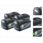 Festool ? pack de 4 batteries 18v 5, 0ah li - ion ? technologie airstream pour recharge rapide ? indicateur ...
