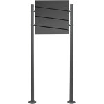 Wiltec - kit bo�te aux lettres v16 & porte - journaux avec pied de support, verrouillable, gris anthracite, ...