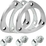 Kit de bride d'�chappement 3 pouces (76mm) - 2 brides 1 joint 6 �crous hexagonaux et 6 rondelles en acier ...