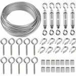 Serbia - kit de cble mtallique en acier inoxydable de 5 m / 2 mm avec tendeur de fil robuste m5, kit ...