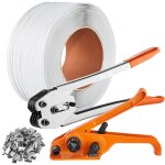 Kit de cerclage banding avec outil de tension, outil de scellage, bande pp de 328 pieds, 100 joints metallique ...