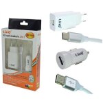 Kit de chargeur 3 en 1 adaptateur de chargeur de voiture r�seau c�ble usb type c tpc - 3301