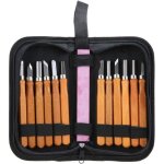 Kit ciseau bois, 13pcs outils de sculpture sur bois ensemble couteau � d�couper le bois compact � la ...