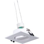 Kit collerette spot carr� 93x93mm (blanc) + ampoule gu10 5, 4w + - blanc froid