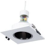 Kit collerette spot carr� 93x93mm (gris / blanc) + ampoule gu10 - blanc froid