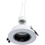 Kit collerette spot encastrable Ø90mm (blanc / gris) + ampoule - blanc chaud Kit collerette spot encastrable Ø90mm (blanc / gris) + ampoule - blanc chaud