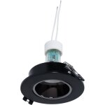 Kit collerette spot encastrable 90mm (noir / gris) + ampoule gu10 - blanc froid