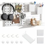 Costway - kit combiné de panneaux perforés mural, organiseur mural avec 4 crochets, Étagère de rangement, ... Costway - kit combiné de panneaux perforés mural, organiseur mural avec 4 crochets, Étagère de rangement, ...